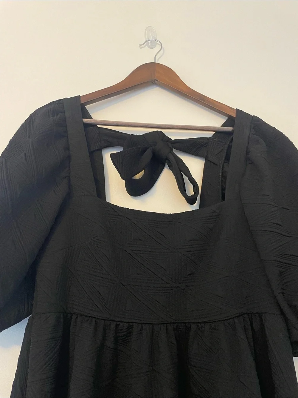 Free People Violet Puff Sleeve Baby Doll Square Neck Mini Dress